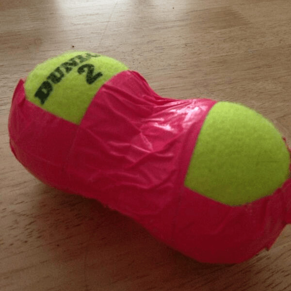 two-tennis-balls-duct-taped-together